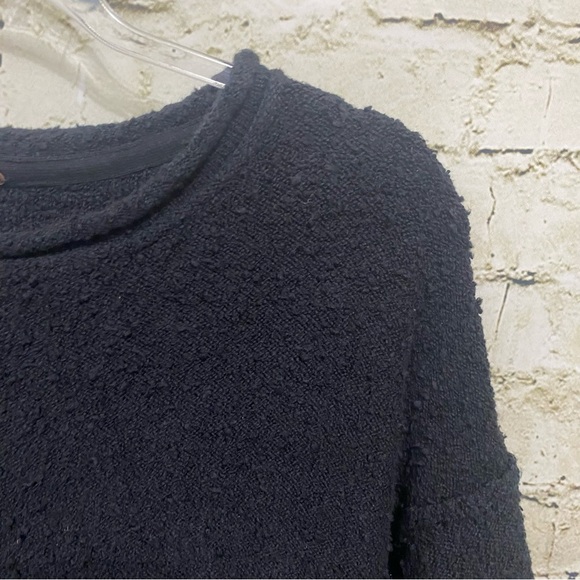 COPY - Free People Black Oversized Knubby Knit Short Sleeve Tunic Sweater - Picture 2 of 6